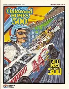 The 1988 Oakwood Homes 500 program cover, featuring Terry Labonte. Artwork by NASCAR artist Sam Bass.