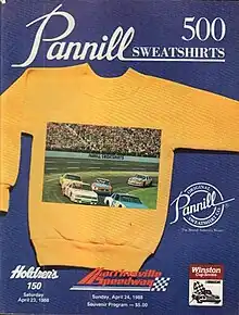 The 1988 Pannill Sweatshirts 500 program cover.