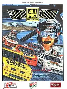 The 1989 All Pro Auto Parts 500 program cover. Artwork by NASCAR artist Sam Bass.