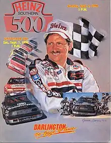 The 1990 Heinz Southern 500 program cover, featuring Dale Earnhardt.