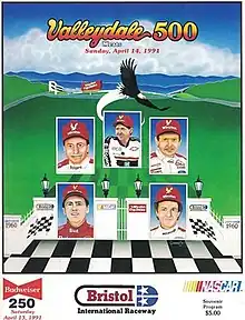 The 1991 Valleydale Meats 500 program cover.