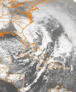 Satellite image of the storm