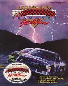 The 1994 UAW-GM Teamwork 500 program cover, featuring Dale Earnhardt.