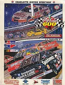 The 1996 Coca-Cola 600 program cover, with artwork by NASCAR artist Sam Bass.