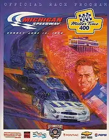 The 1998 Miller Lite 400 program cover, featuring Rusty Wallace.