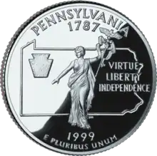 Pennsylvania state quarter reverse (1999)