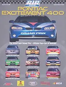 The 1999 Pontiac Excitement 400 program cover.