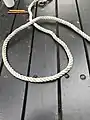 Step one of tying a Celtic Button knot is a simple loop