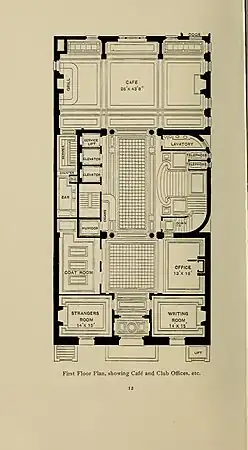 First floor plan of the Engineers' Club (1905)