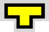 A two-toned T-shaped organisational symbol