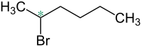 Skeletal formula of 2-bromohexane