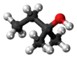 Ball-and-stick model of 2-methyl-2-butanol