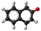 Ball-and-stick model of the 2-tetralone molecule