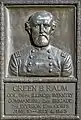 Bronze relief portrait of Colonel Green B. Raum at Vicksburg National Military Park