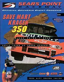 The 2000 Save Mart/Kragen 350 program cover, featuring Jeff Gordon.