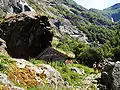 2001. Almastova. In the background, in the light part of the rock face, one can catch a glimpse of Sinjarheimsgalden. Sinjarheim is situated just outside the right corner where the Veiverdalsfossen (foss = waterfall) can be seen in the background.