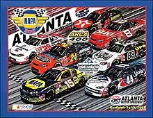 The 2001 NAPA 500 program cover, with artwork by Sam Bass.