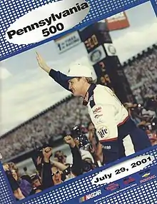 The 2001 Pennsylvania 500 program cover.