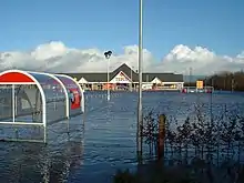 Image 48A Tesco store underwater in Carlisle during the January 2005 floods (from History of Cumbria)