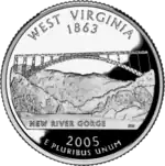 West Virginia state quarter reverse (2005)