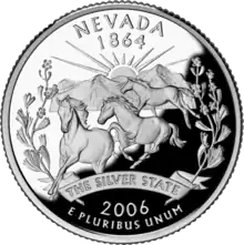 Nevada quarter dollar coin