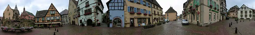 Panoramic view of centre of Eguisheim