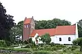 Tibirke Church, once nearly covered by drifting sands.