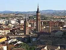 Calatayud with the Sierra de Vicort in the background