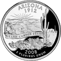 Arizona quarter dollar coin