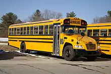 A typical school bus in the United States