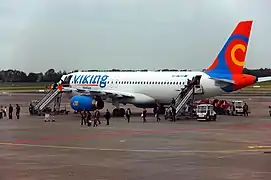 A Viking Hellas Airbus A320 at Rotterdam Airport, Netherlands (2010)