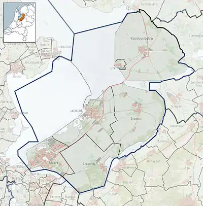 Bordering lakes is located in Flevoland