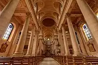 Inside, looking towards the choir