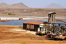 Salt evaporation pond in Volcanic crater (Pedra de Lume)