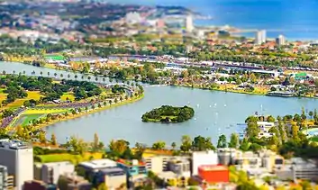  An aerial photograph showing the Melbourne Grand Prix Circuit where the race was held