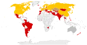 Map displaying countries that won medals during 2014 Winter Olympics