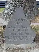 Memorial in front of Lovelock Oak