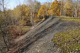 The side of a slag heap.