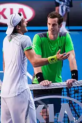 Murray playing Sousa at the 2015 Australian Open