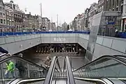 Entrance to Rokin metro station.