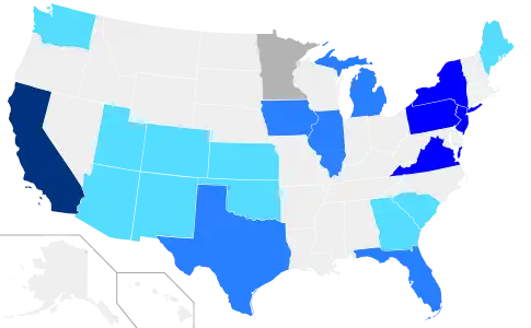 Net changes to U.S. House seats after the 2018 elections     +1 Dem House Seat      +2 Dem House seats     +3–4 Dem House seats      +7 Dem House seats     Both parties won 2 seats and lost 2 seats, no net change.