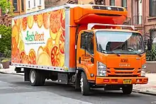 A delivery truck from an online grocery delivery service.