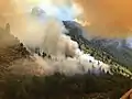 Fire growing on the slopes south of the Colorado River on August 12