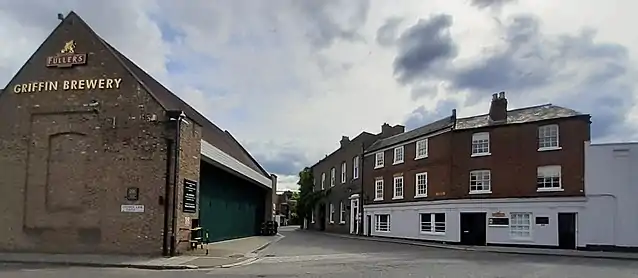 Griffin brewery from Chiswick Lane South