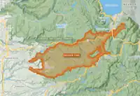 A map of the Caldor Fire shows it burned southwest of Lake Tahoe, primarily in the Eldorado National Forest, south of Highway 50 and north of Highway 88