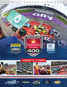 The 2022 FireKeepers Casino 400 program cover.