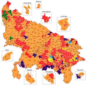 Map of constituencies of the Uttar Pradesh Legislative Assembly