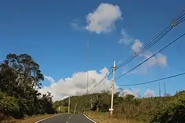 View of the antennas at the summit from highway PR-184.