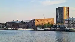 KNSM Island as seen from Sporenburg: Left: Piraeus, right: Skydome & Albert