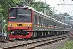 12-car 205 series sets 30 and 74 (formerly Yokohama Line sets H27 and H14), October 2016.